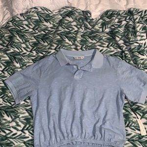 Cute blue cinched top 🦋🐟👕